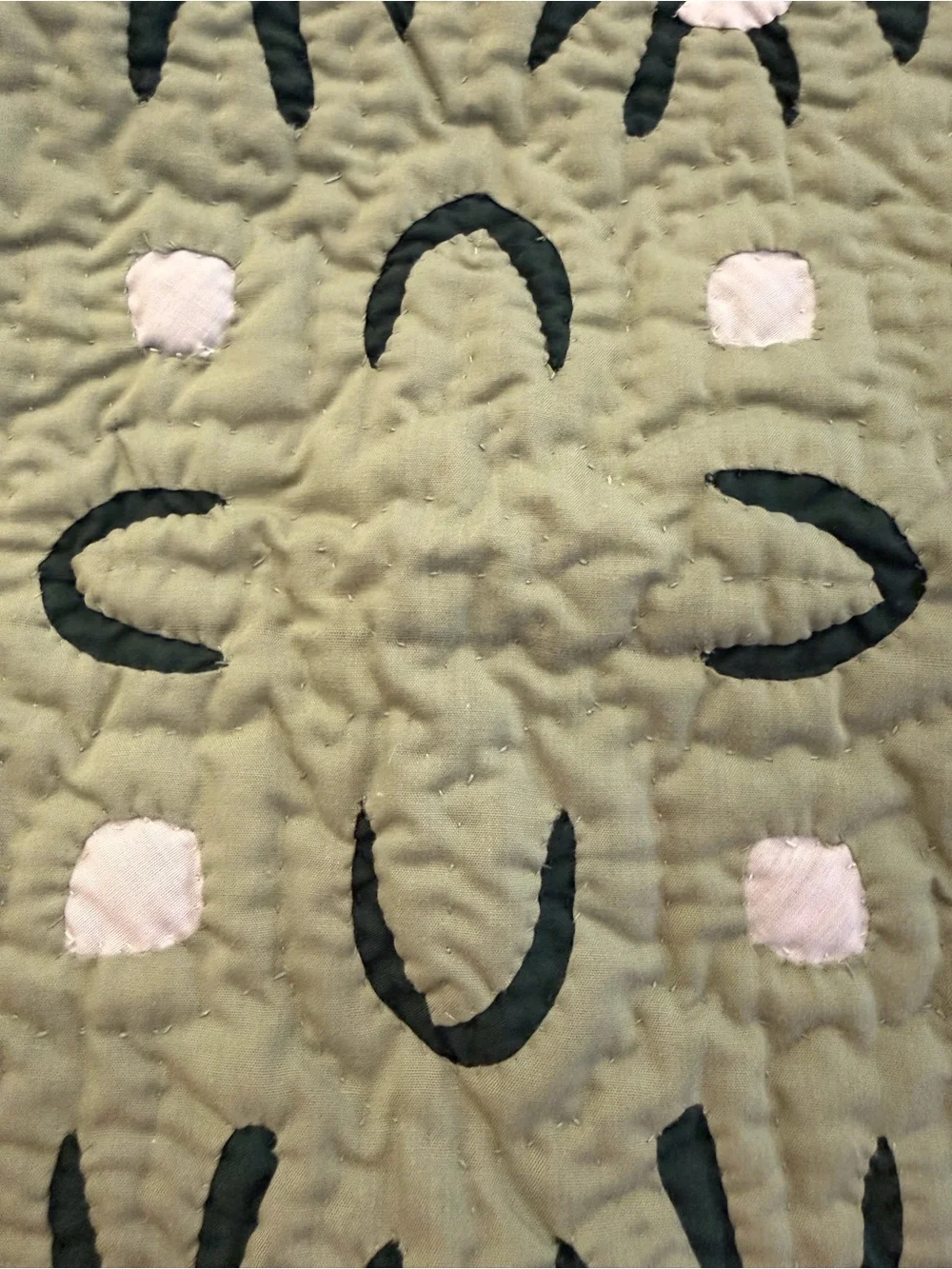 Hand stitched Hawaiian Pillow Cover Greens White 18x18